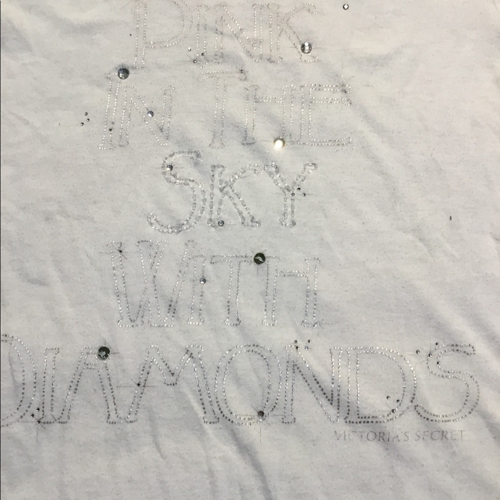 VS Pink white tee pink in the sky with diamonds M - Picture 2 of 4